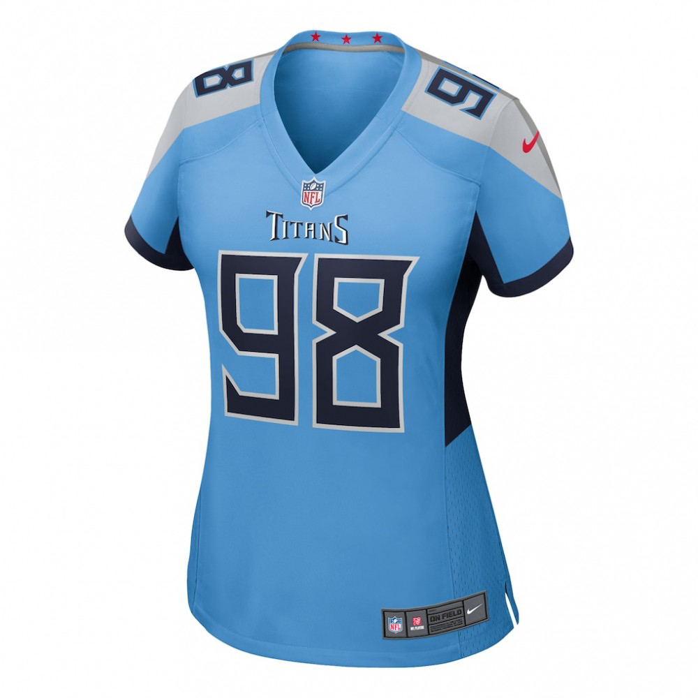 Jeffery Simmons Tennessee Titans Nike Women's Team Game Jersey - Light Blue-GridironStore